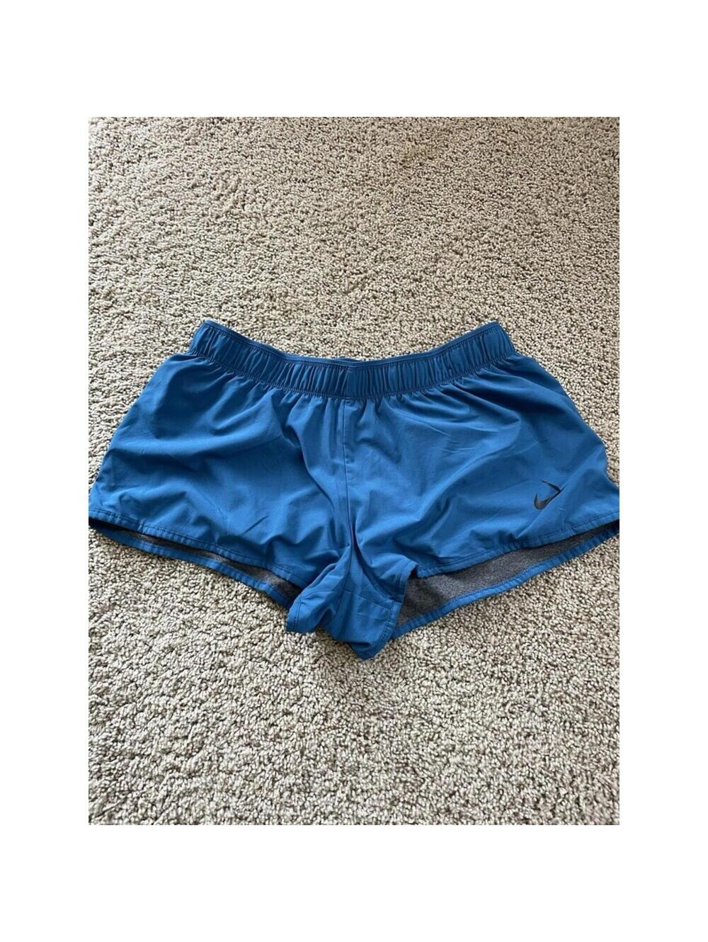 Women’s Nike Reversible Running Shorts L Large Blue/ Grey